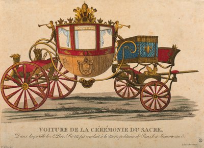 Kutsche für die Krönung von Kaiser Napoleon I., die am 11. Frimaire, Jahr XIII stattfand von Louis Brion de la Tour fils